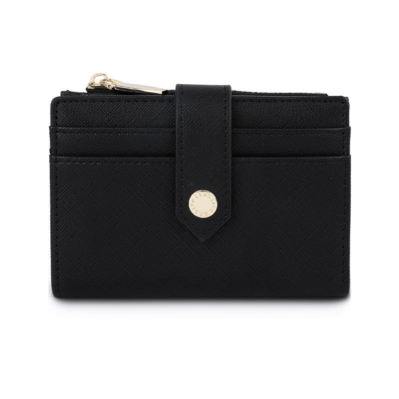 Новые модные женские кошельки с крестом высококачественный короткий кошелек из искусственной кожи для монет женский держатель для карт клатч сумка для денег подарок-сюрприз для подруги чёрный 1379₽