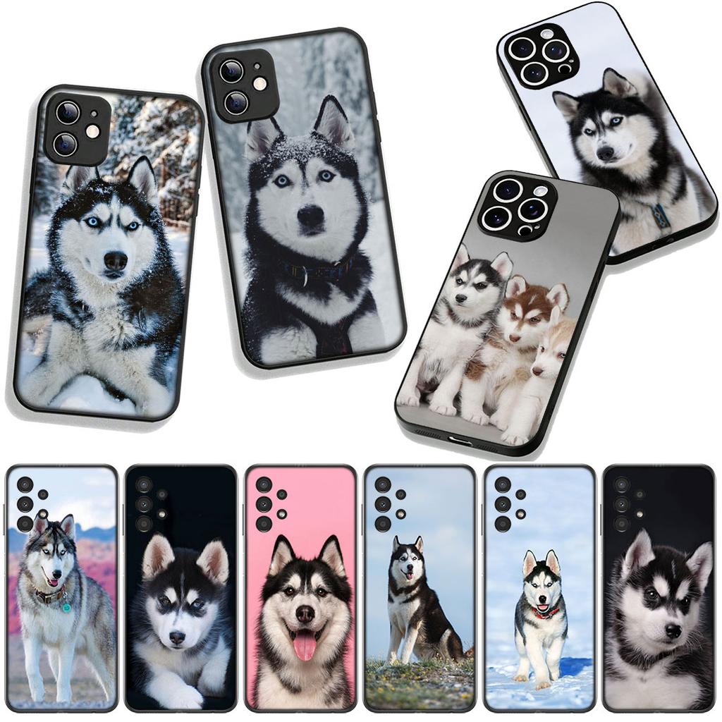 Phone Cover Lovely Husky Dog Funny Casing for Apple iPhone 16 15 14 Plus 13 12 Mini 17 Pro Max + ProMax 16E Air 15+ Case