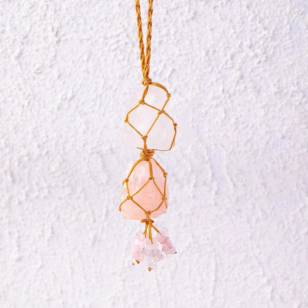 Irregular Crystal Stone Hanging Ornament Mysterious Raw Stone Pendant  Car Decor