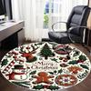 1pc Christmas Decorations Office Round Area Rug, Under Office Chairs Bedroom Living Room Home Decor, Room Deco