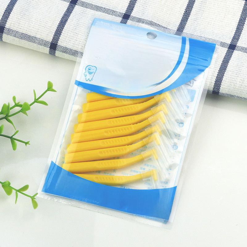L-Shaped Interdental Toothbrush Set (10-Pack) with Wire Bristles