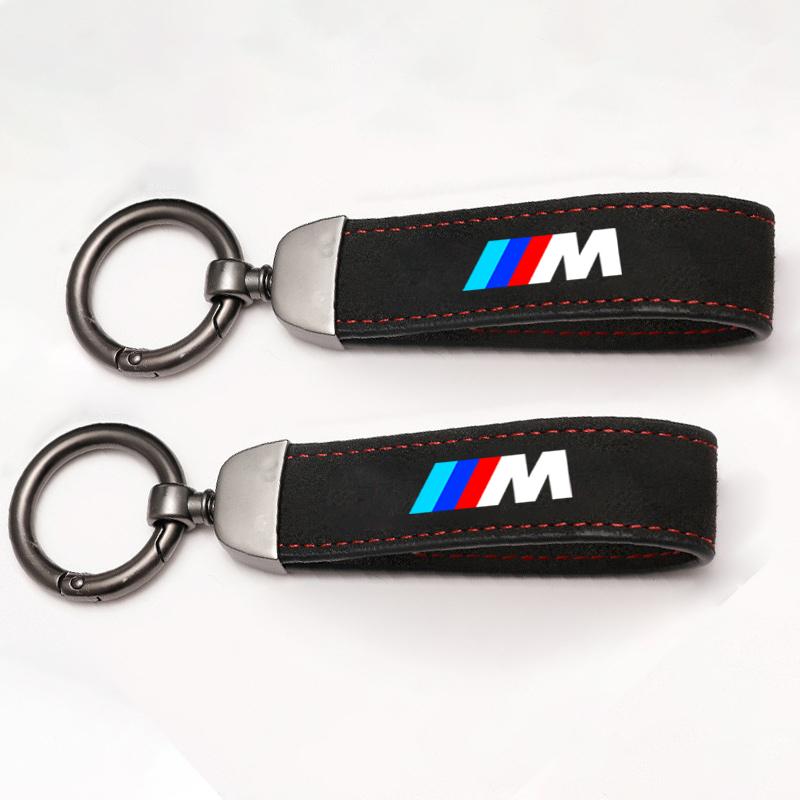 VSRF8 For BMW M Emblem Car Logo Key Accessories Man Suede Keychain Keyring For BMW M X1 X2 X3 X5 X6 E46 E39 E90 E36E60 E34 E30 F30 G20