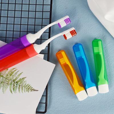 1 adet Yeniden Kullanılabilir Taşınabilir Katlanır Diş Fırçası Saklama Kutusu Mini Renkli Yerden Tasarruf Banyo Seyahat Malzemeleri Diş Macunu Tutucuları