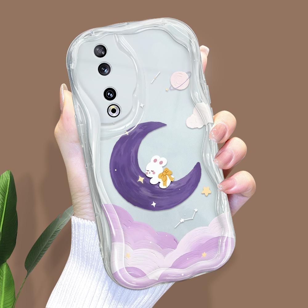 Cute Cartoon Pattern Cream Texture Casing Wavy Edge Soft Silicone Cover Phone Case for Huawei Honor Infinix Tecno iPhone