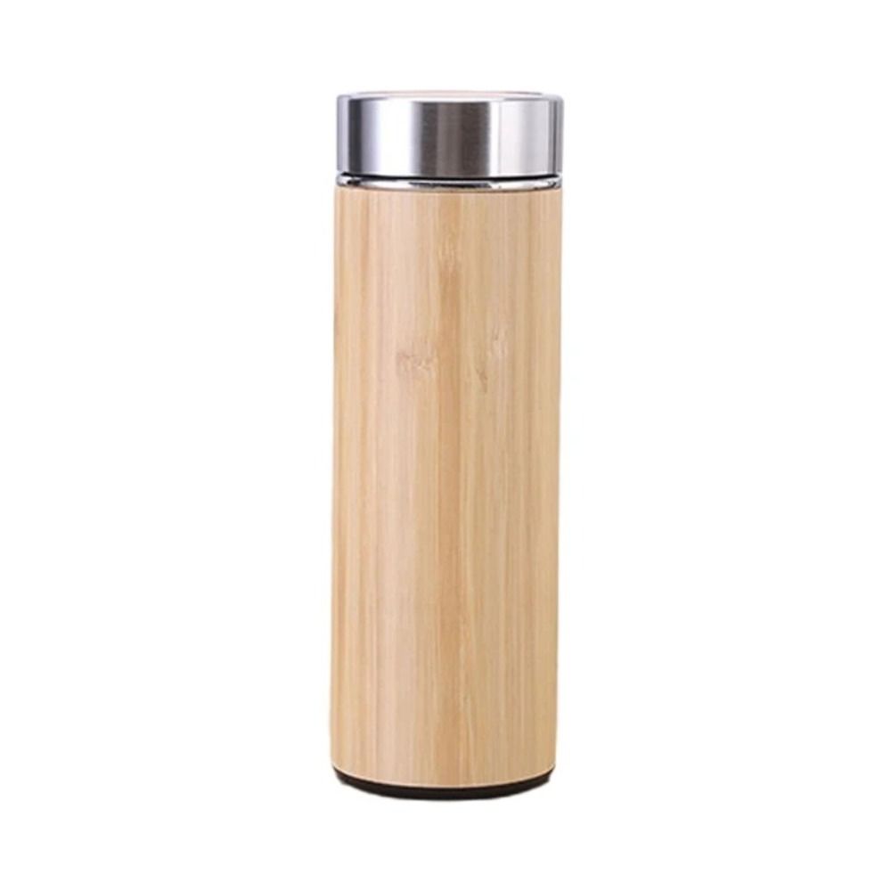Bamboo Insulated Water Bottle 304 Stainless Steel Travel Cup Thermos Insulated Mug  Coffee