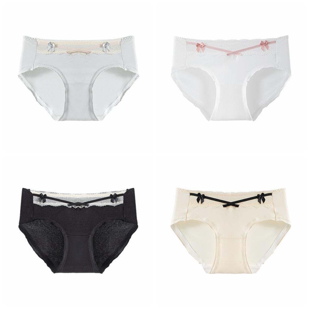 

4 шт. Хлопковая ластовица, кружевные трусики с бантиком, трусики с оборками, женское нижнее белье, милые трусики, подарки M-4Pcs