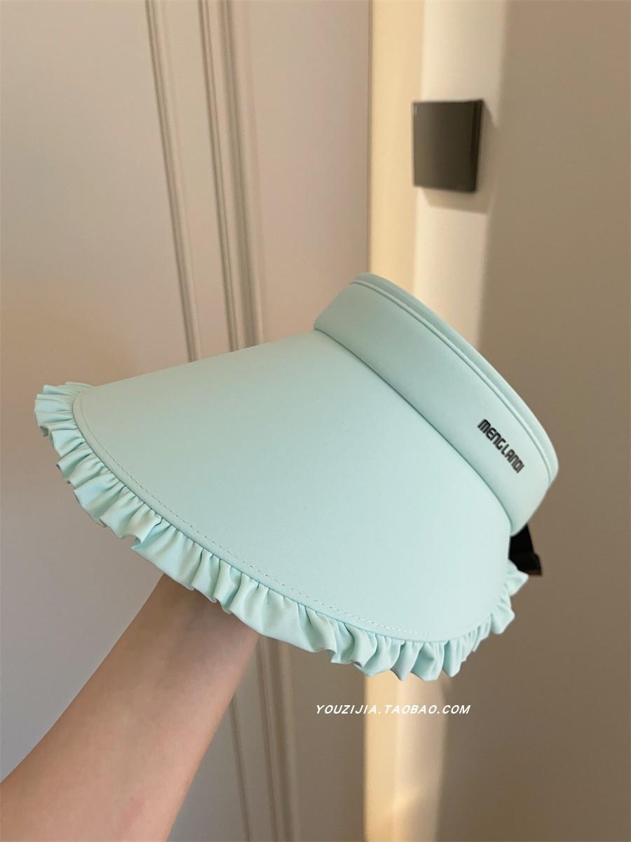

Sunscreen cap 2025 new summer outdoor ice silk eaves breathable headband type UV protection sunshade empty top hat Adjustable синій