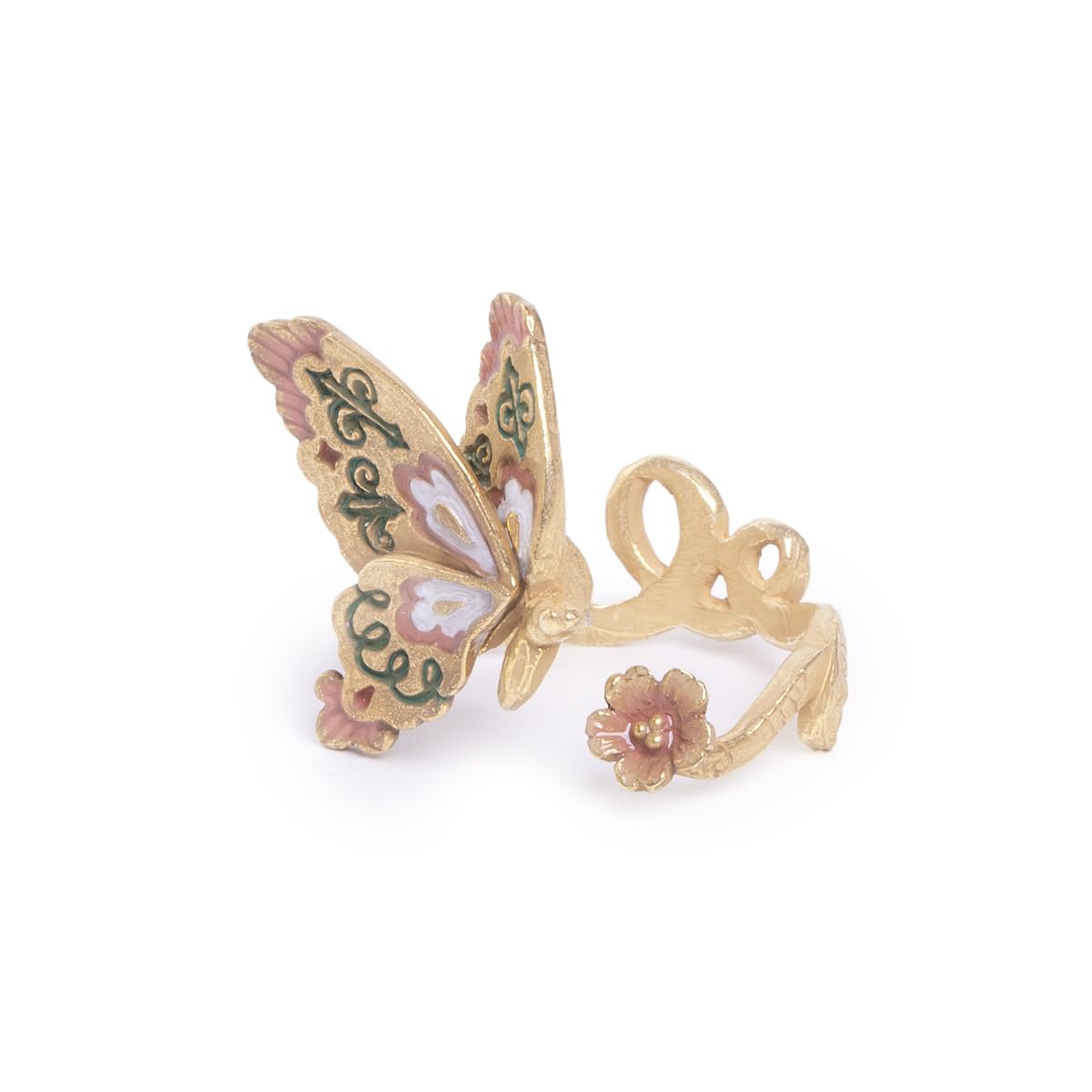 

Palnart Flower and butterfly pattern ring Poc золотий