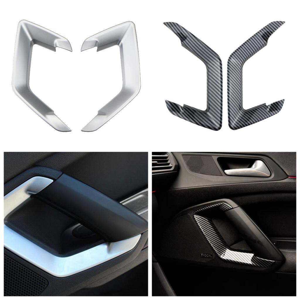 Car Front Door Handle Cover Trim for Peugeot 308 GT 308 SW 2014 - 2020 Interior Door Decoration Sticker 2Pcs/set Accessories