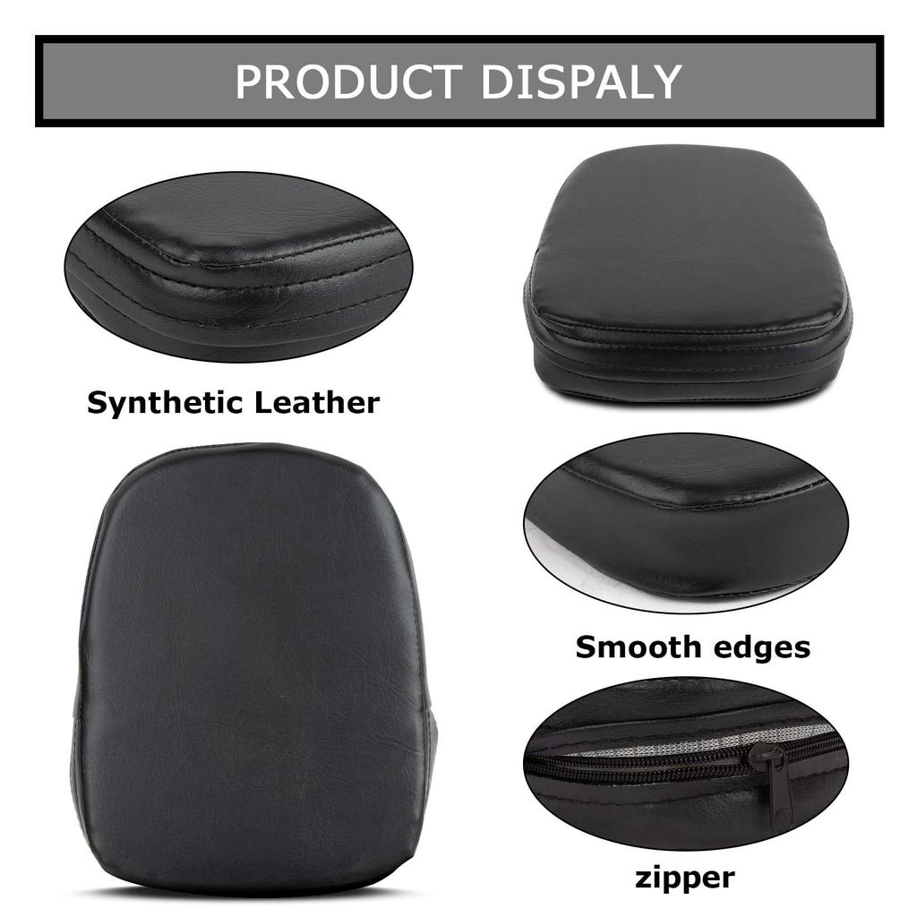 Motorcycle Backrest Cushion Pad, Round Sissy Bar Pad, Universal Fit, Black (Type B)