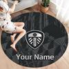 Leeds United Custom Name Round Area Rug,Carpet Rug for Living Room Bedroom Sofa Playroom Decor,Non-slip Floor Mat