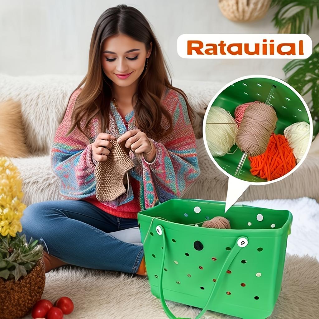 1pc Acrylic Yarn Holder with 2 Straw Boxes, Winding Tube Holder, Yarn Rotator, Transparent, DIY Knitwear Handicraft Enthusiast'S Gifty