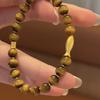Golden Tiger's Eye Stone Bracelet Female Niche Design New Chinese Retro Small Goldfish Beaded Handwoven Bracelet for Girls