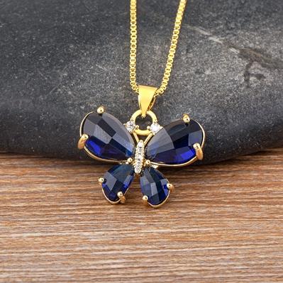 

Nidin New Fashion Women Necklace Korea Style Butterfly Pendant Lucky Gift Girl Cute Lovely Neck Jewelry Wholesale Drop shipping темно-синий