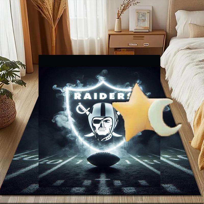 Raiders Football Legacy Printed Office Carpet Chair Cushion  Entryway Rug, Rugs for Living Room, Bedroom Christmas gifts