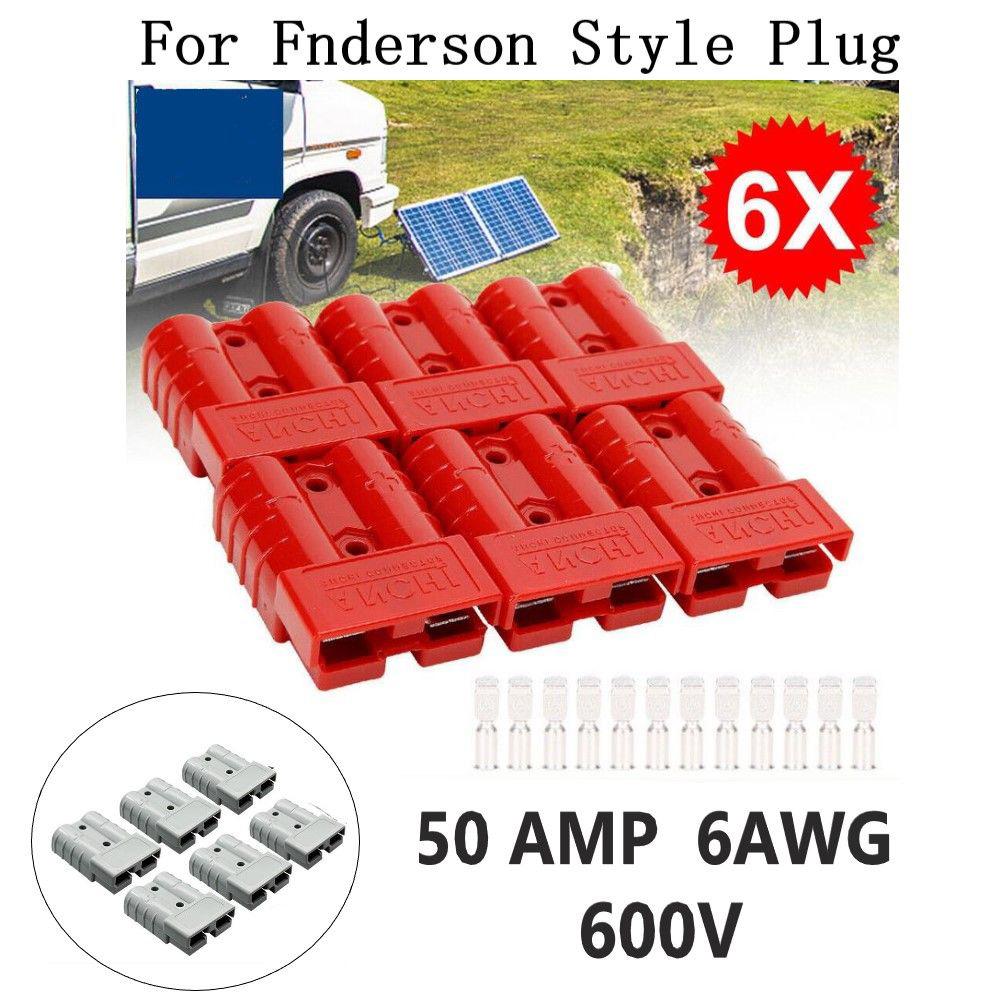 4/6 buc. Conectori pentru mufă în stil Anderson DC Power 50AMP Solar Caravan 6AWG Priză pentru motociclete Adaptor de încărcare a bateriei