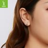 S925 Sterling Silver Cute Pet Paw Print Ear Buckle, Exquisite And Cute Girly Cat Paw Print Earrings And Earrings.
