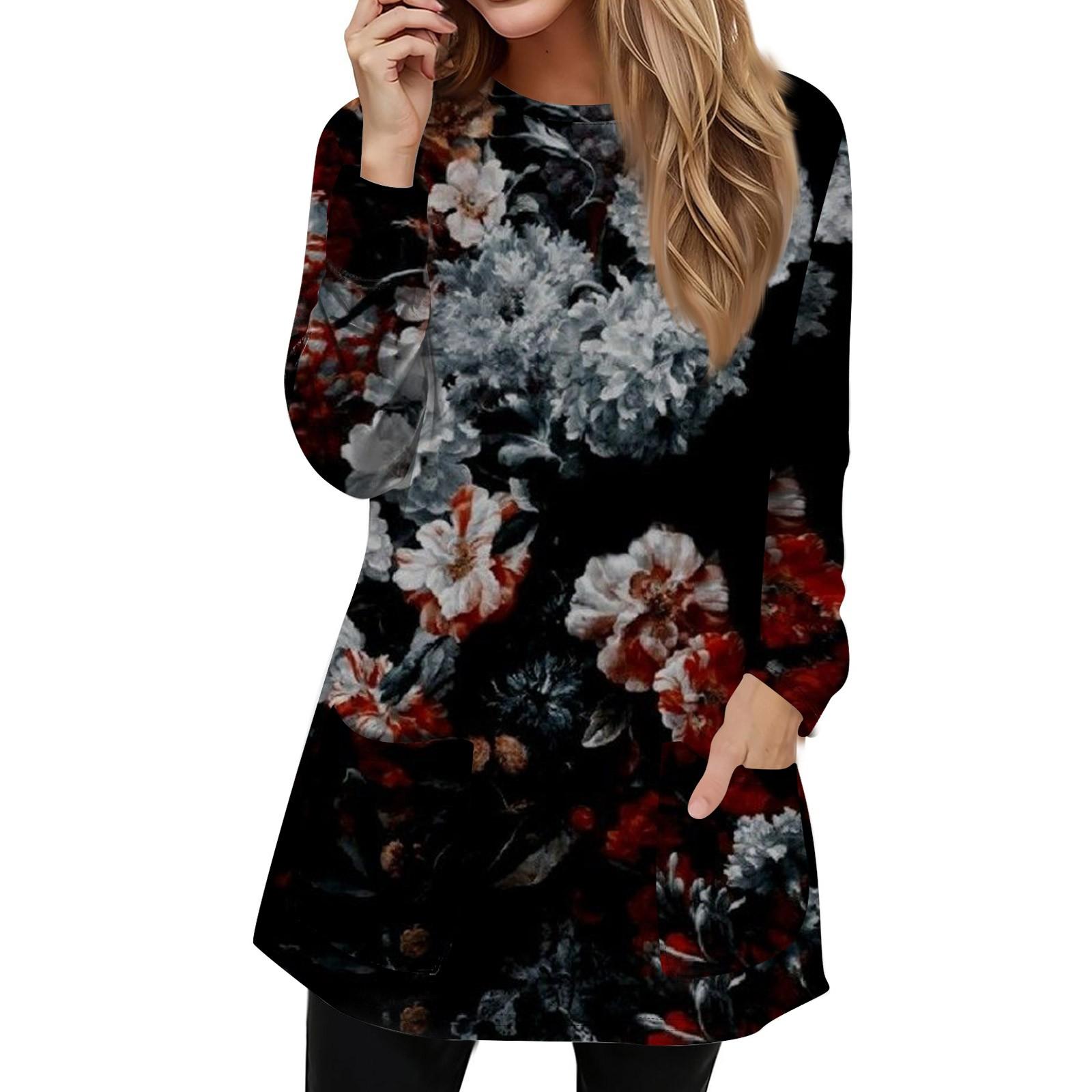 

Женская толстовка, пуловер, спортивная одежда, карман, принт, повседневный топ с круглым вырезом и длинными рукавами M чёрный