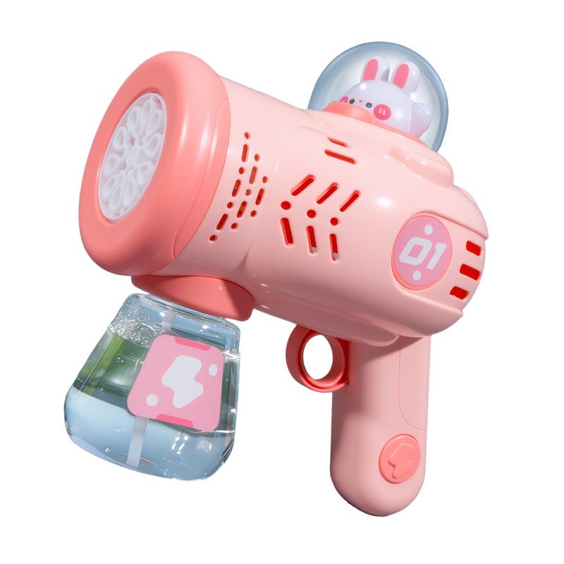 Electric 10-Hole Bubble Blower with Lights – Automatic Space Bubble Gun Toy for Girls