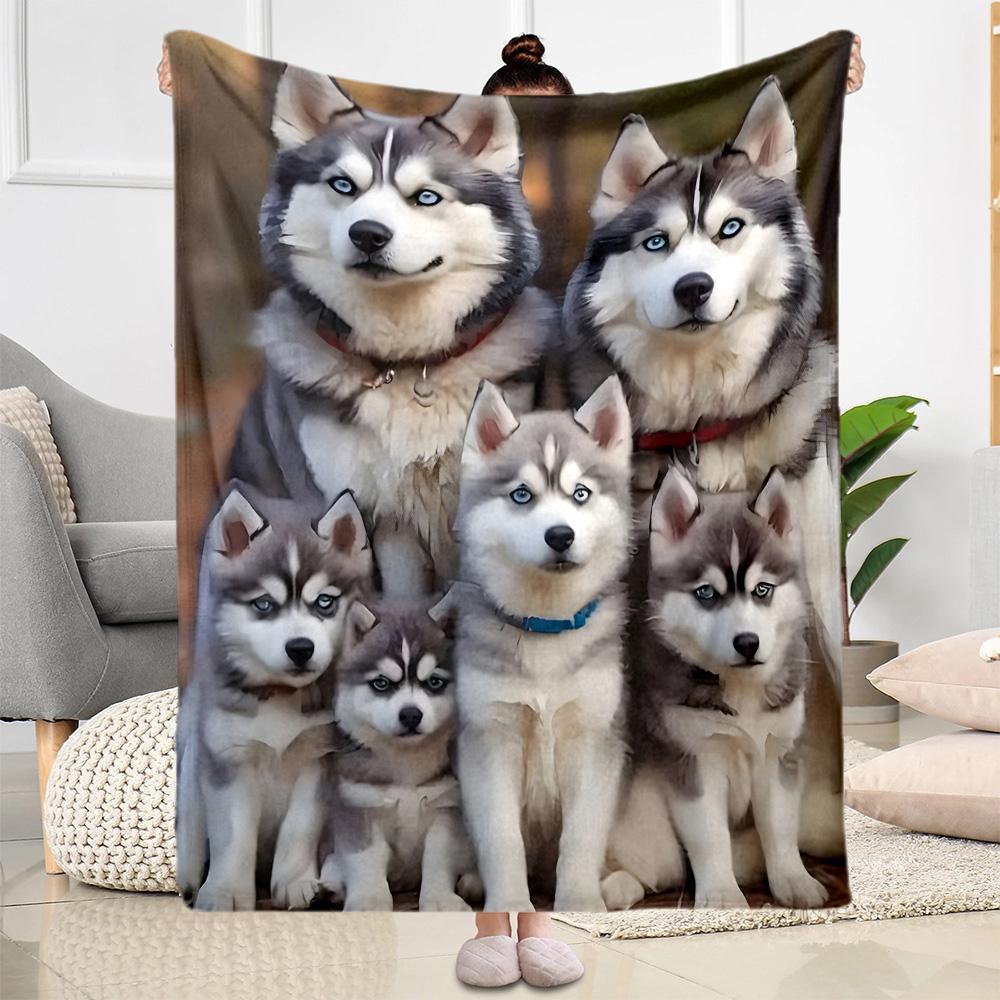 Chihuahua Photo Collage Flannel Blanket,Lightweight,Office Blanket,Sofa Blanket,Comfortable Blanket