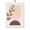 Monstera Leaves Geometric Abstract Boho Canvas Painting, Nordic Posters and Prints, Beige Pictures for Living Room Decor