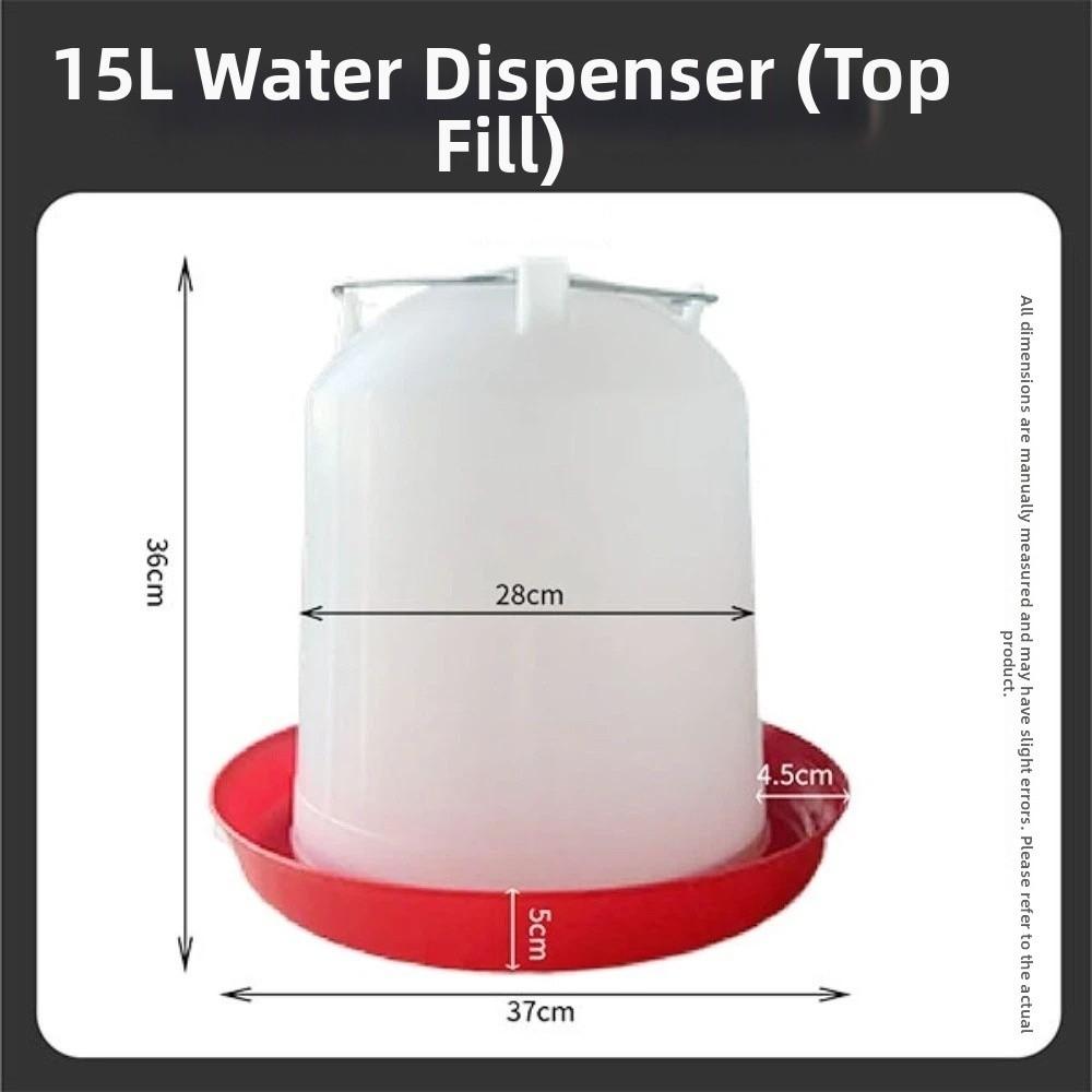1.5L 8L 15L Poultry Drinker Feeder Plastic Water Container Durable Bird Chick Waterer Chicken Coop