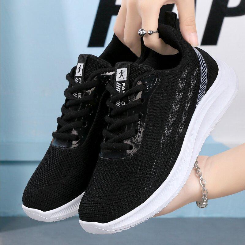 autumn new women's fly-woven low-top sports shoes lightweight soft-soled platform women's casual shoes