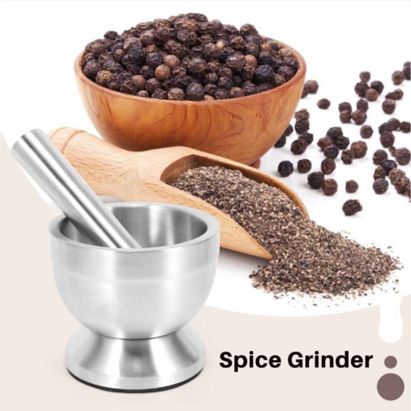 Garlic Crusher 304 Stainless Steel Mortar And Dual Head Grinder For Home Cooking And Meal Prep