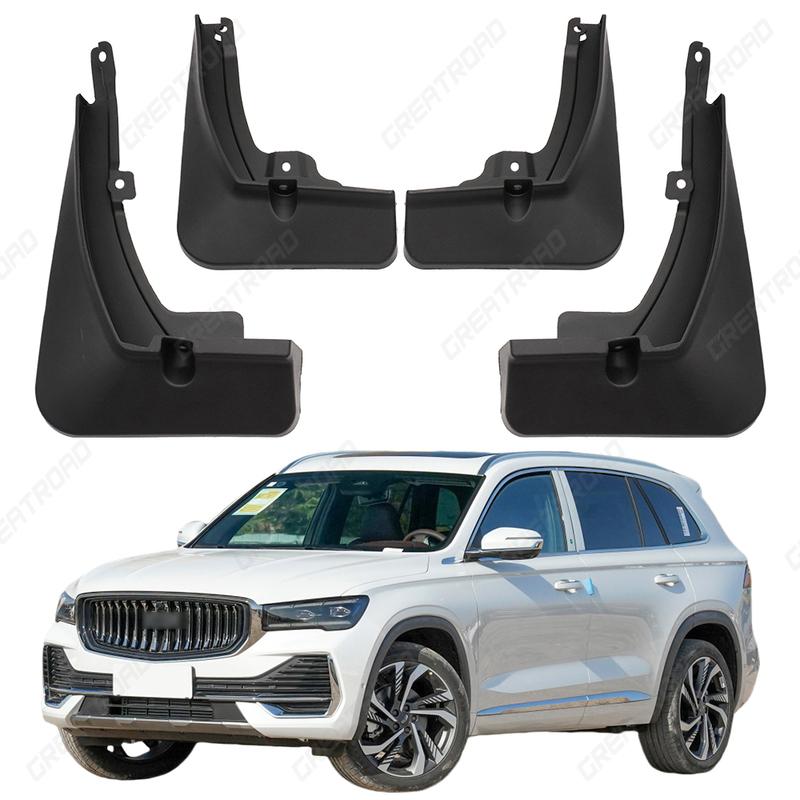 4Pcs Durable ABS Mud Flaps For -  Geely Monjaro Car Mud Flaps Fender Guards Easy Tall Auto Accessories