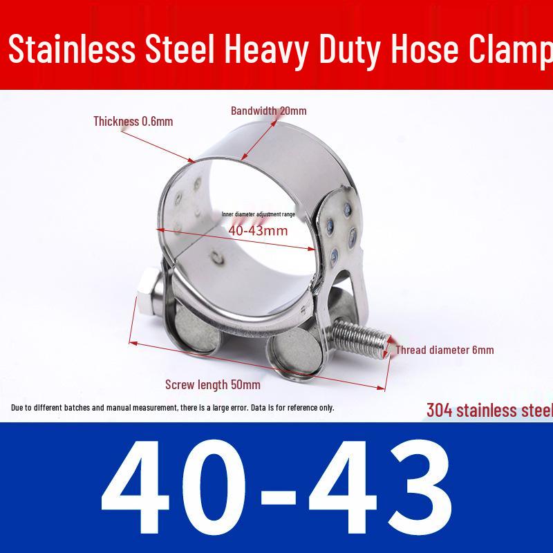 304 Stainless Steel European-Style Heavy-Duty Worm Drive Hose Clamp