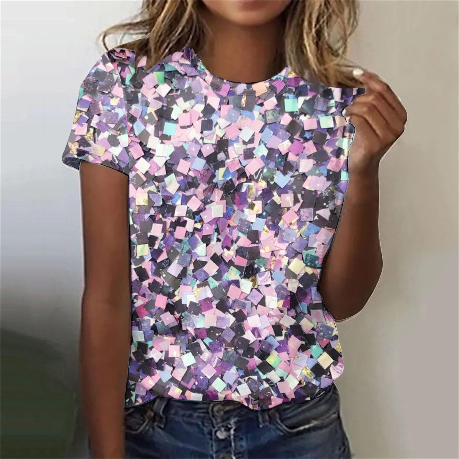 

Женские футболки с коротким рукавом и круглым вырезом, напечатанные в 3D и раскрашенные. 4XL