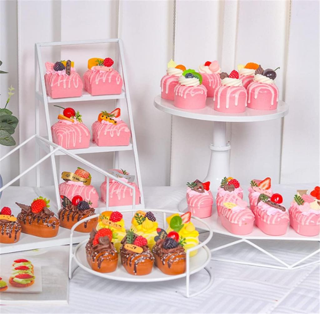 6pcs Lifelike Fake Cake Model Artificial Cake Food Pink Decor for Home Kitchen Bakery Display & Photography Props Fridge Magnet