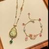 New Set Of Jewelry Necklace Water Droplet Bracelet Butterfly Shaped Enamel Craftsmanship Retro Chinese Style Fashionable Women's