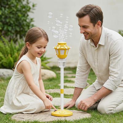 Street Lamp Bubble Machine with Music & LED Lights, Automatic Bubble Blower for Kids, Adjustable Height 21-47", Detachable Wand, Rechargeable Outdoor