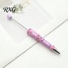 Cute Cream Texture Pen DIY Beadable Pen, Plastic Beaded Black Ink Ballpoint Handmade Style for Students Teens Teachers School Office Supplies