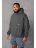 YOUNGLA Men's Oversized Pullover Hoodie Double-Layer Printed Fitness Jacket