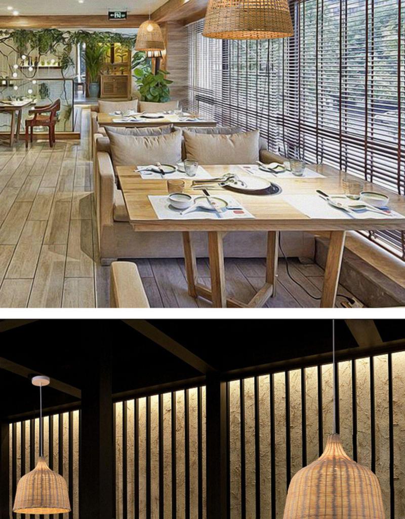 Creative Bamboo & Rattan Pendant Light for Bedroom, Japanese Restaurant, or Teahouse