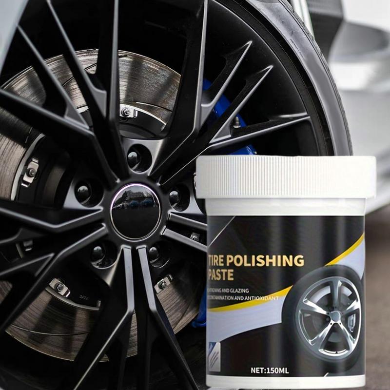 Car Tire Shine Black Shine 150ml Tyre Polishing Paste Cleaning And Blackening With Sponge Applicator For Truck Motorcycle RV