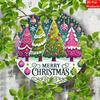 Metal Wall Art Merry Christmas Sign Vintage Pink Wreath Snowflake Rustic Holiday Decor Outdoor Indoor Weatherproof Gift