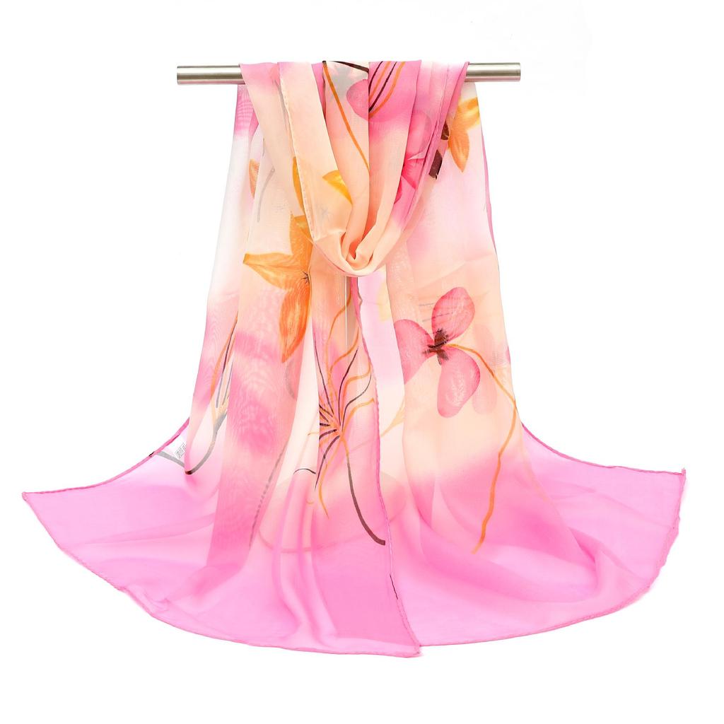 Lightweight Chiffon Scarf: Spring/Summer Print, Beach Towel & Sunscreen Shawl for Ladies