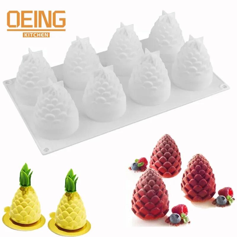 3D Fruit Shape Silicone Cake Mold Baking Tool Decorative Mold Pine Cone Pineapple Shape Non-Stick Baking Pan