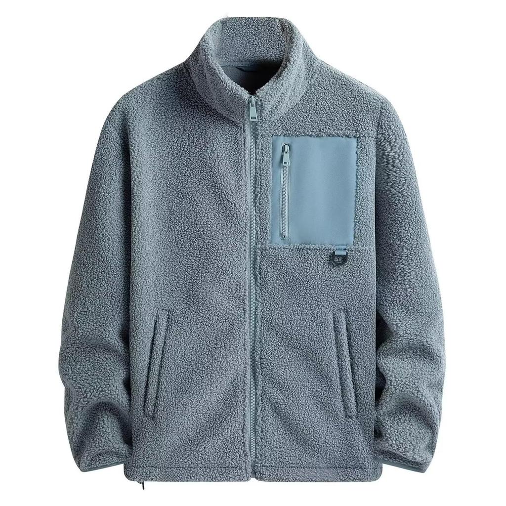 Boa fleece full zip jacket cold weather outer coat full zip outdoor warm lightweight jacket spring autumn winter unisex [FLYGAGA] men's women's
