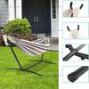 Double Horn Outdoor Camping Canvas Hammock with Iron Frame Stand