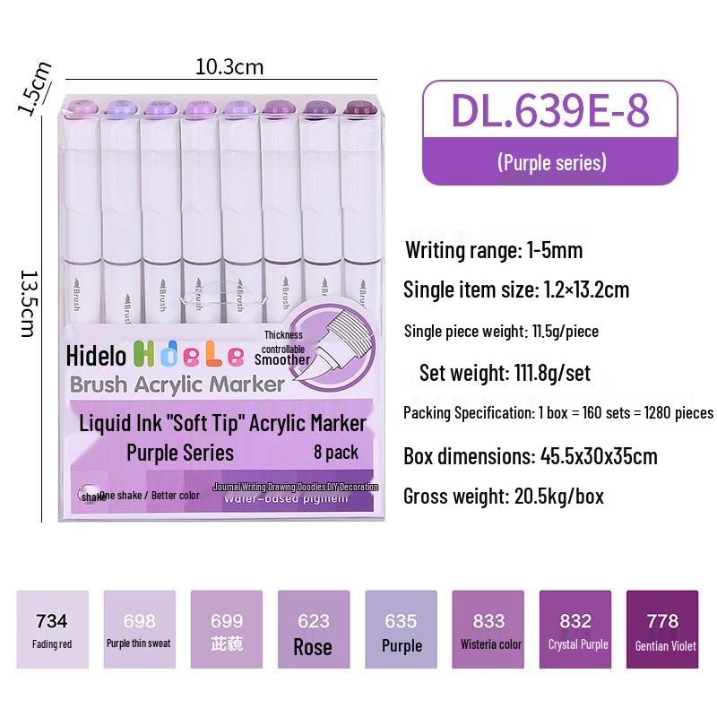 Huideluo Soft-tip Marker Set: Liquid Ink Acrylic Art and Journal Drawing Pens for Students