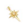 1 Piece Brass Galaxy Pendants Gold Plated Star Micro Pave Clear Cubic Zirconia Star Charms DIY Earrings Necklace  4cm X 2.6cm