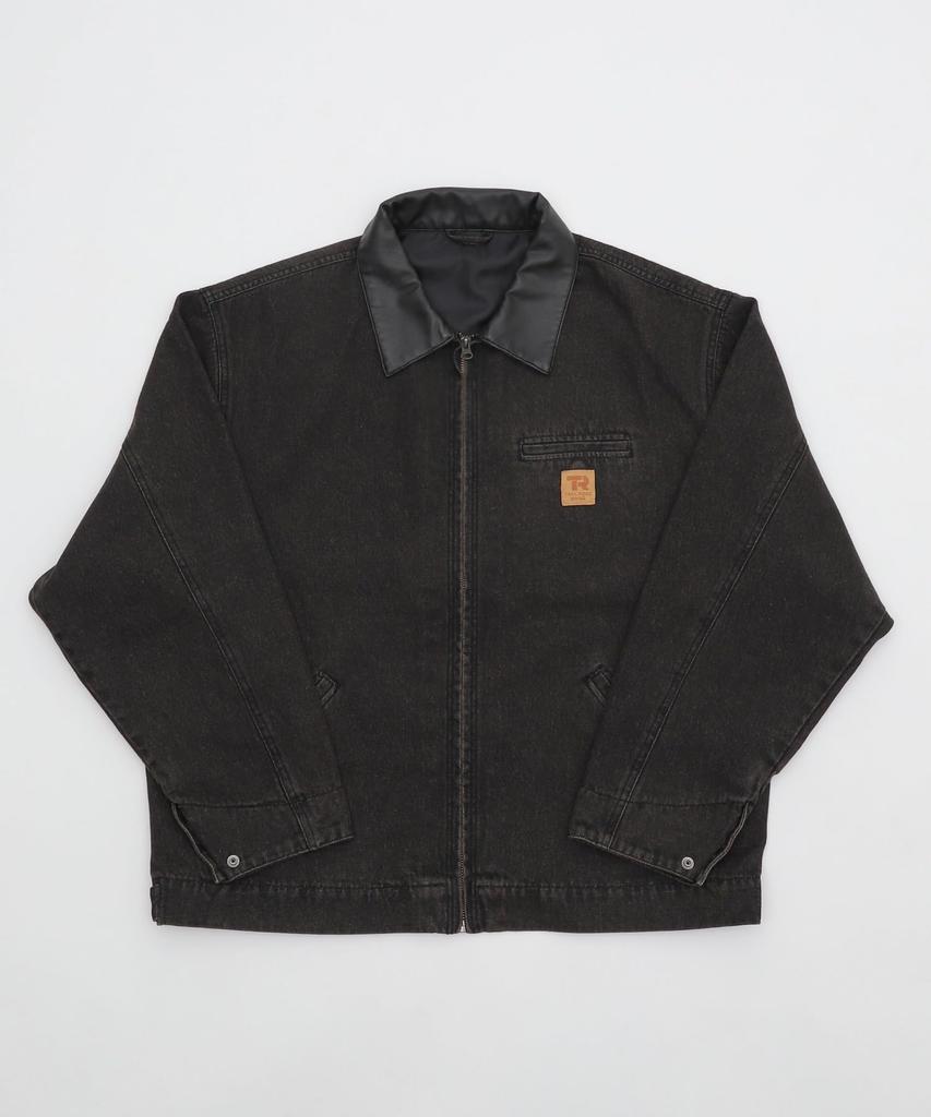 WEGO Workers Zip Denim Sonata Jacket, Men's, Medium, Black,