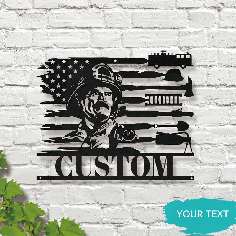 

Firefighter Metal Sign, Custom Wall Art for Dad, Home Office Decor, Personalized Gift