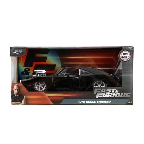 JADA TOYS 1/24 Scale Fast & Furious Dodge Charger 1970 Black F&F Charger Diecast Car 35421
