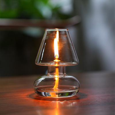 Klarer Glas Öllampenschirm Kerzenständer Winddichte Kerzenhalter Öllampenbeleuchtung Laterne Lampenschirm Romantische Heimdekoration