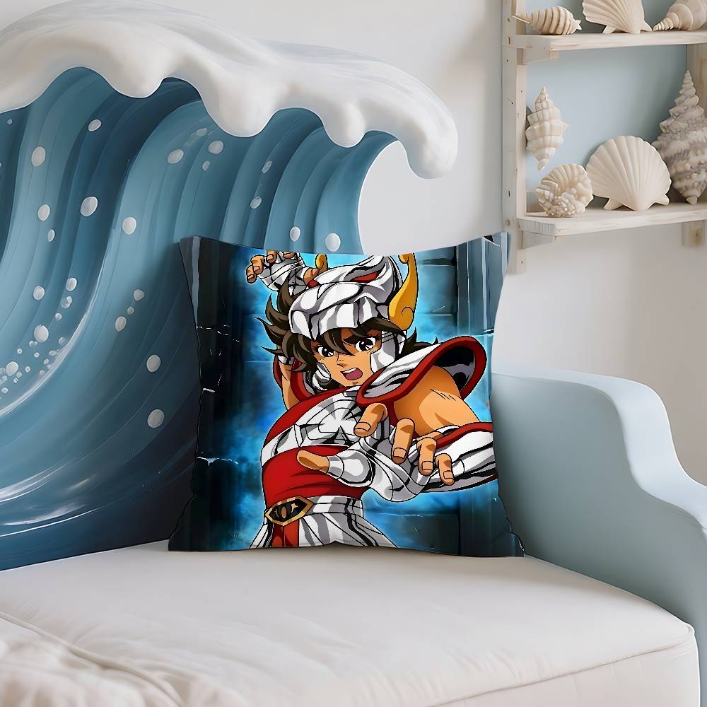 S-Saint-SeiyaS Knights Pillow Case Cushion Cover Soft Cute Throw Pillow Case For Car Sofa Pillowcase Polyester With Zipper